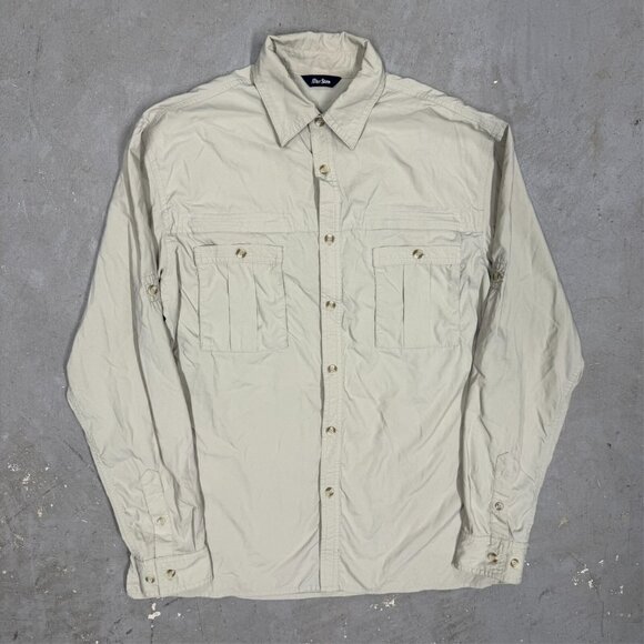 Peter Storm Hiking Shirt Lightweight Tech Safari Shirt Long Sleeve Beige Medium - Picture 2 of 10
